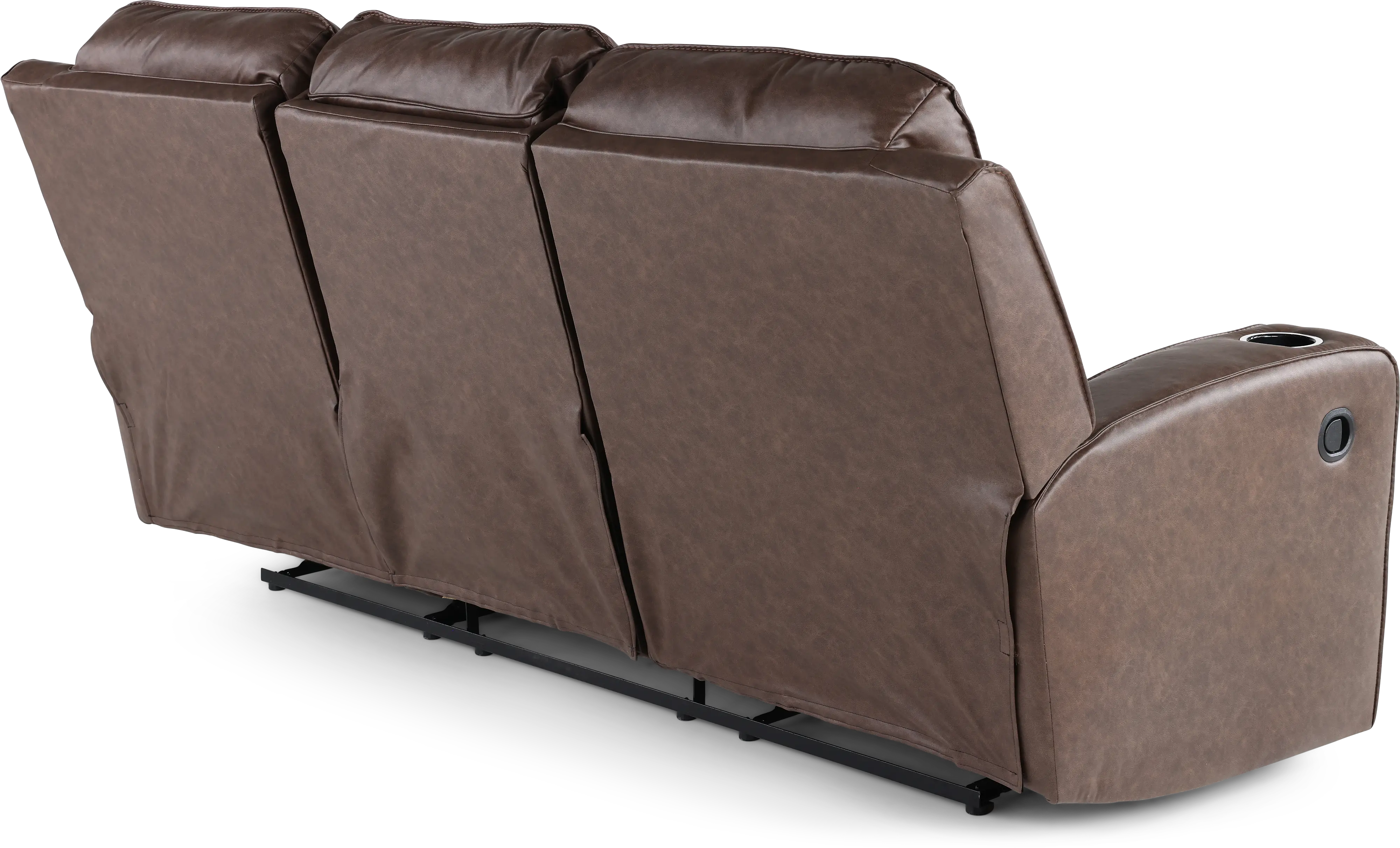 Lavenhorne Granite Dark Brown Reclining Sofa with Drop Down Table-7