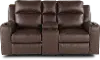 Lavenhorne Granite Dark Brown Reclining Loveseat with Center Console