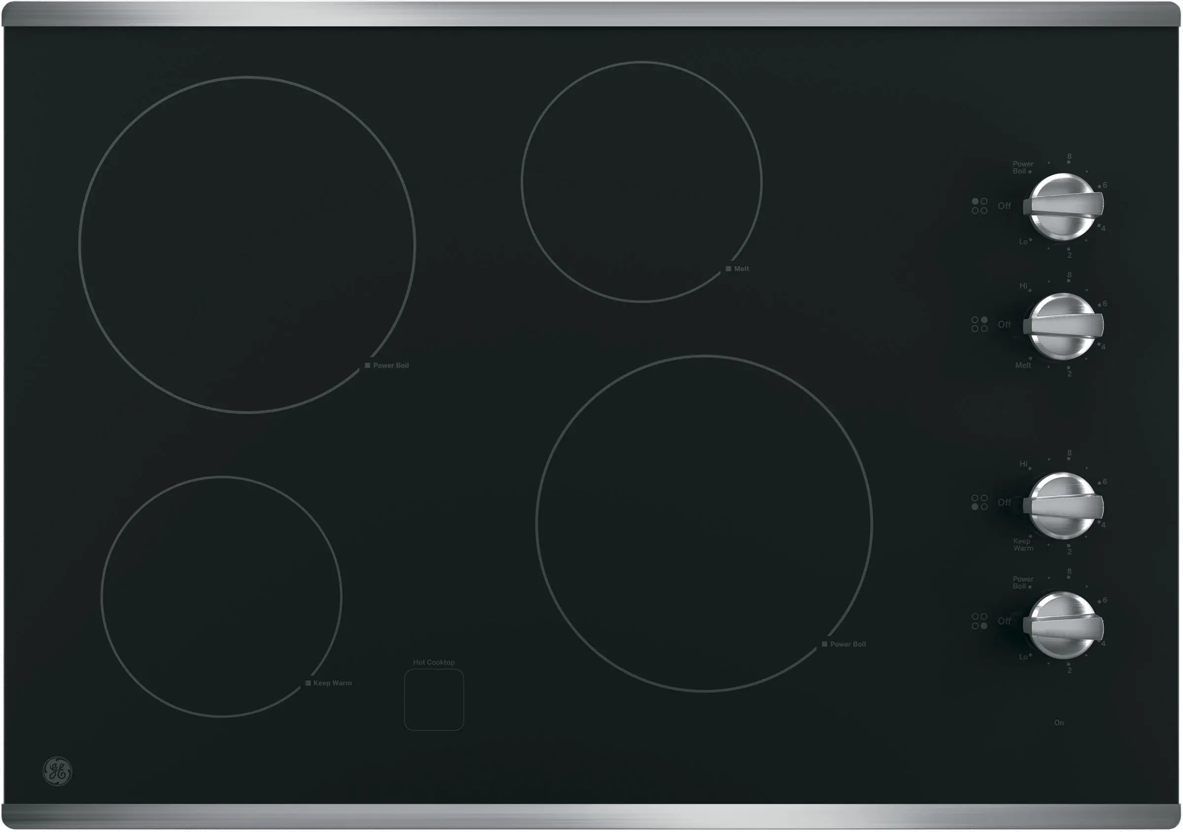 JP3030SWSS GE 30 Inch Smoothtop Electric Cooktop - Stainless Steel-1
