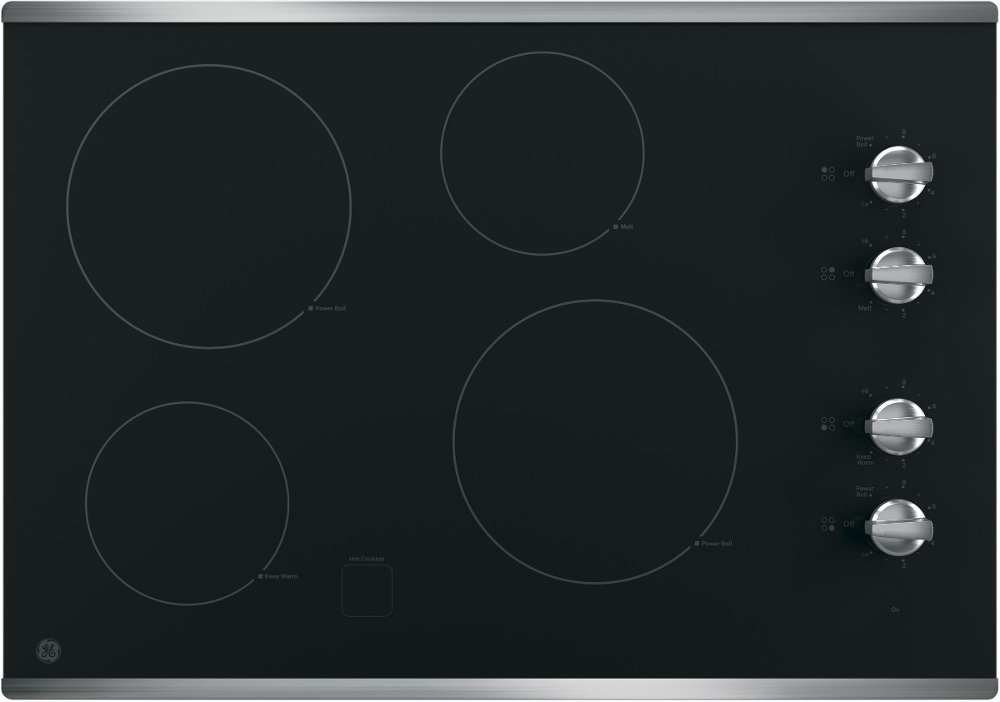 GE 30 Inch Smoothtop Electric Cooktop - Stainless Steel