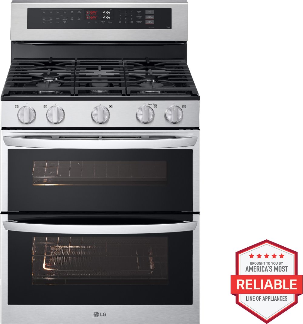 LG 6.9 Cu Ft Double Oven Gas Range - Stainless Steel