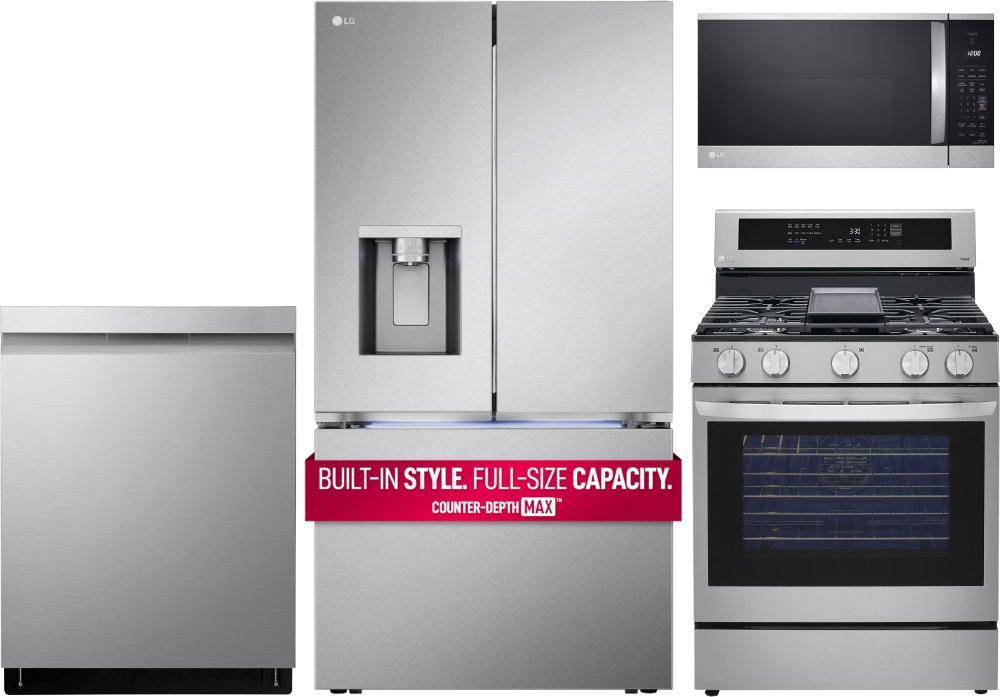 LG 4 Piece Gas Appliance Package - Stainless Steel
