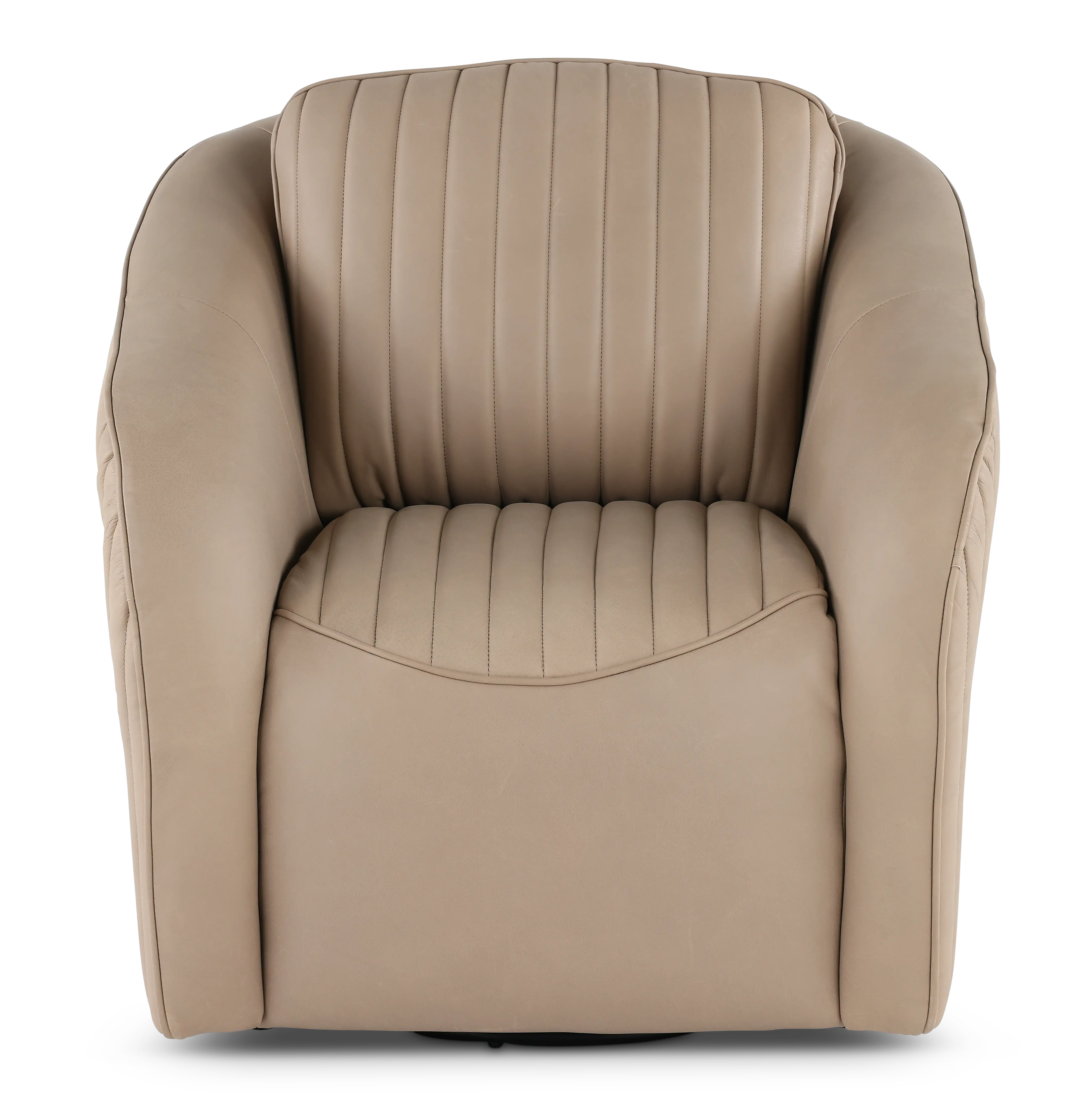 Marshmellow Cobblestone Leather Swivel Accent Chair-4