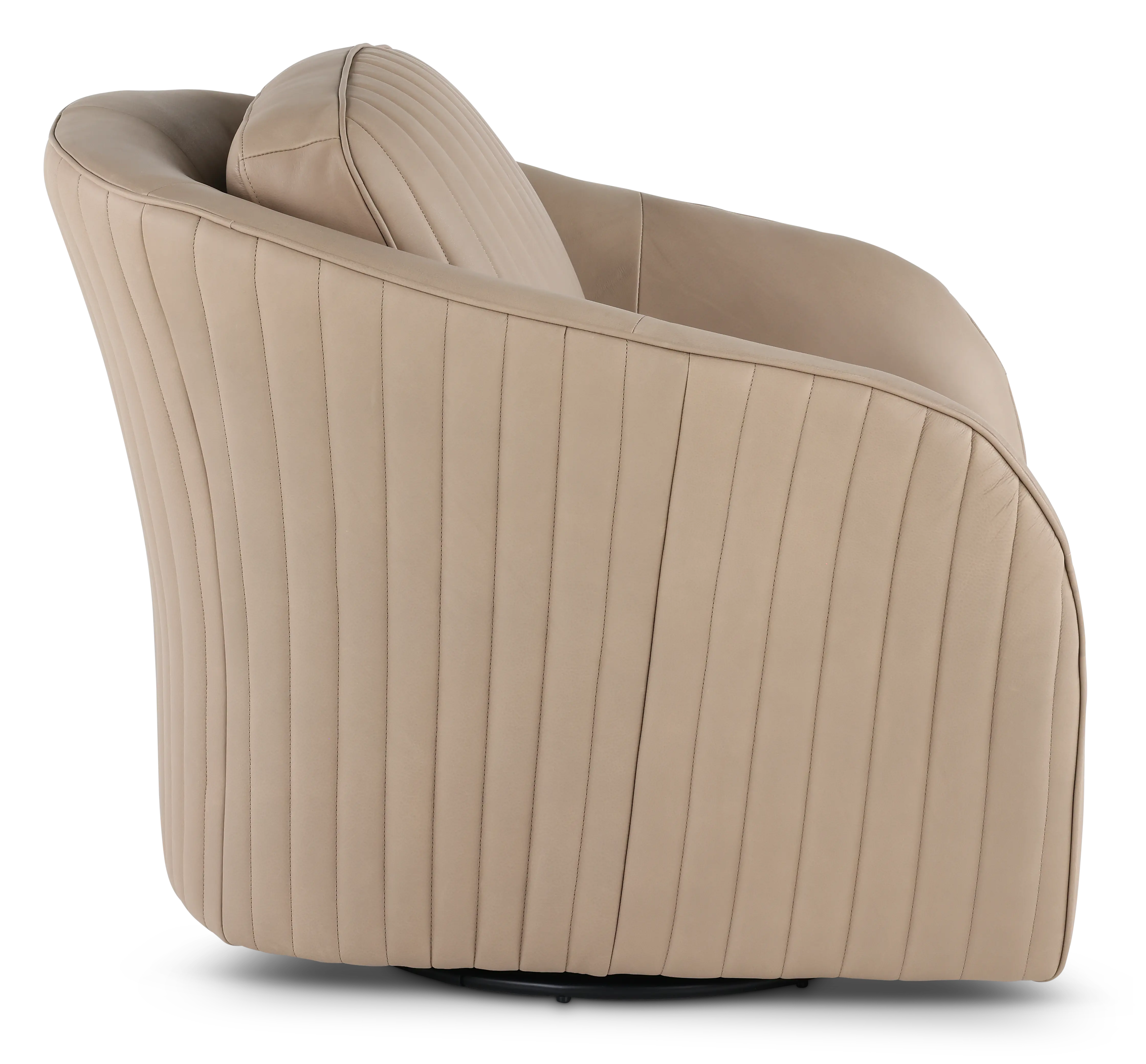 Marshmellow Cobblestone Leather Swivel Accent Chair-5