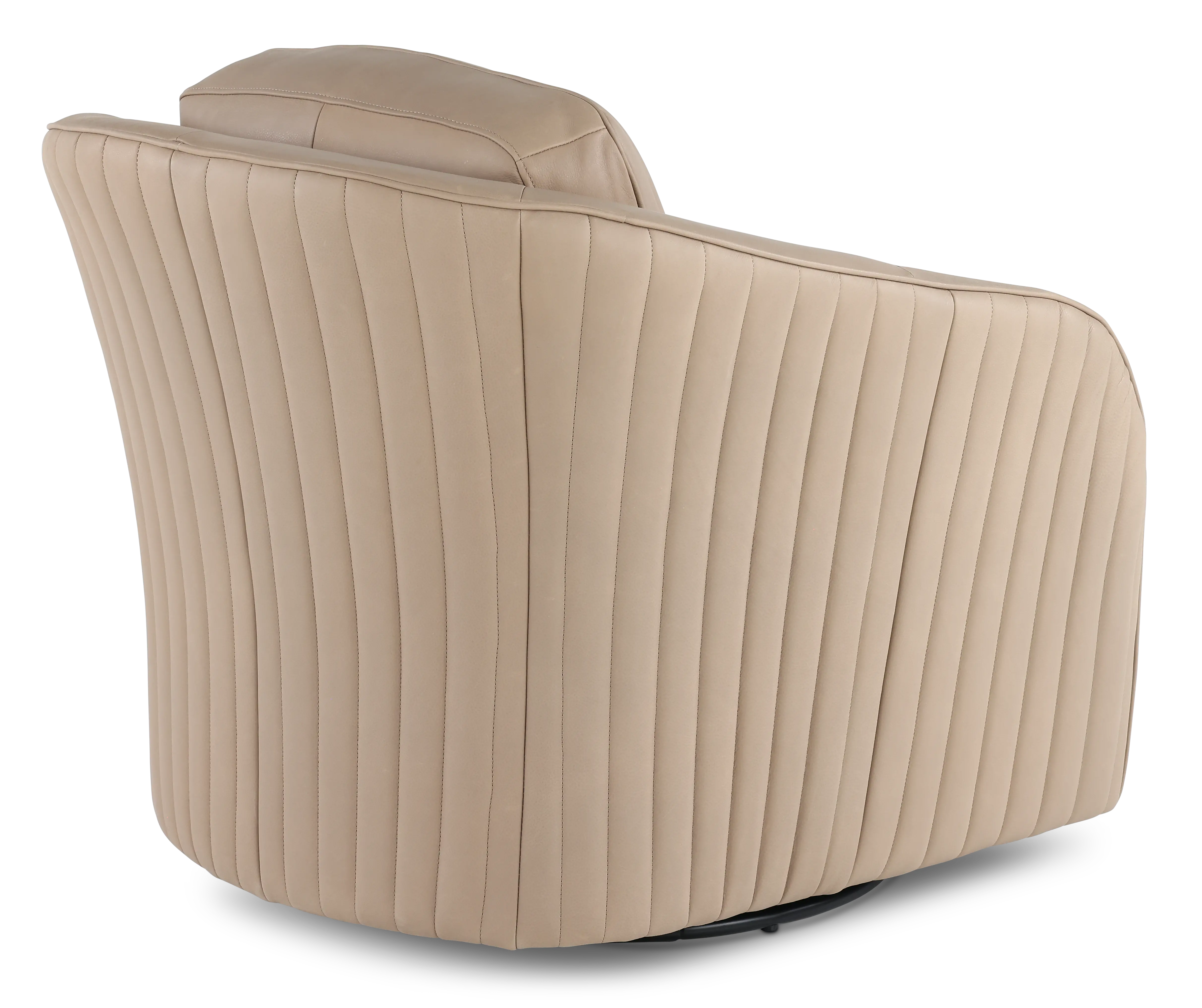 Marshmellow Cobblestone Leather Swivel Accent Chair-6