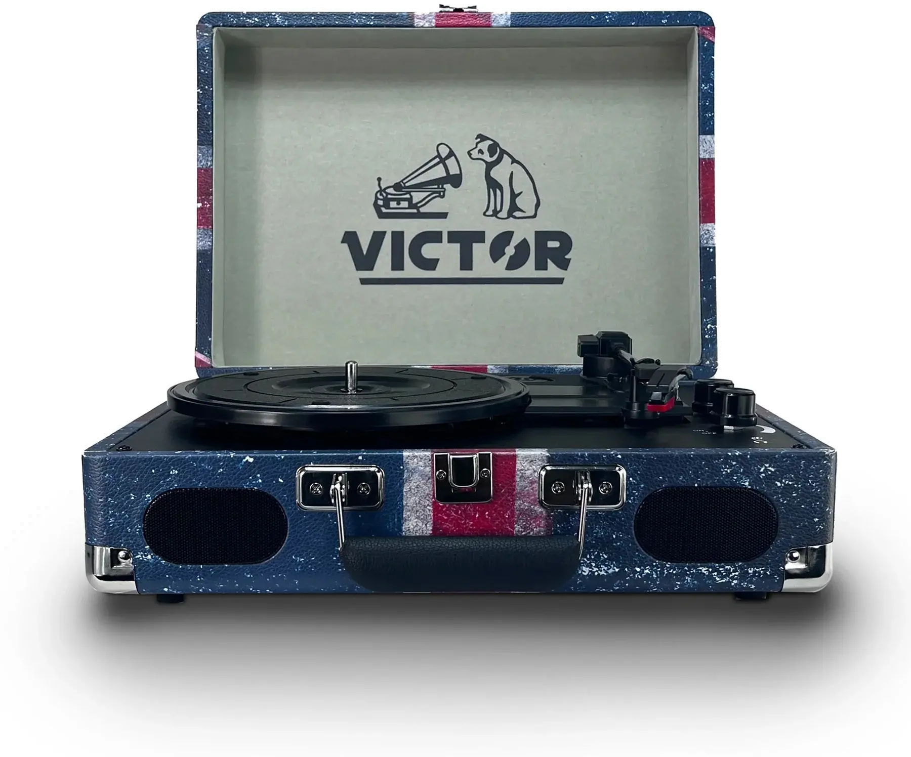 Victor Suitcase Metro Plus Portable Turntable - UK Flag-1