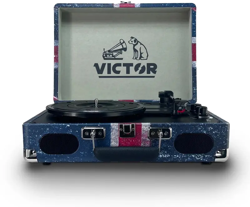 Victor Suitcase Metro Plus Portable Turntable - UK Flag