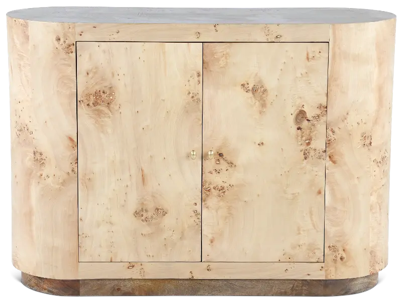 Lowen Light Brown 2-Door Curved Cabinet