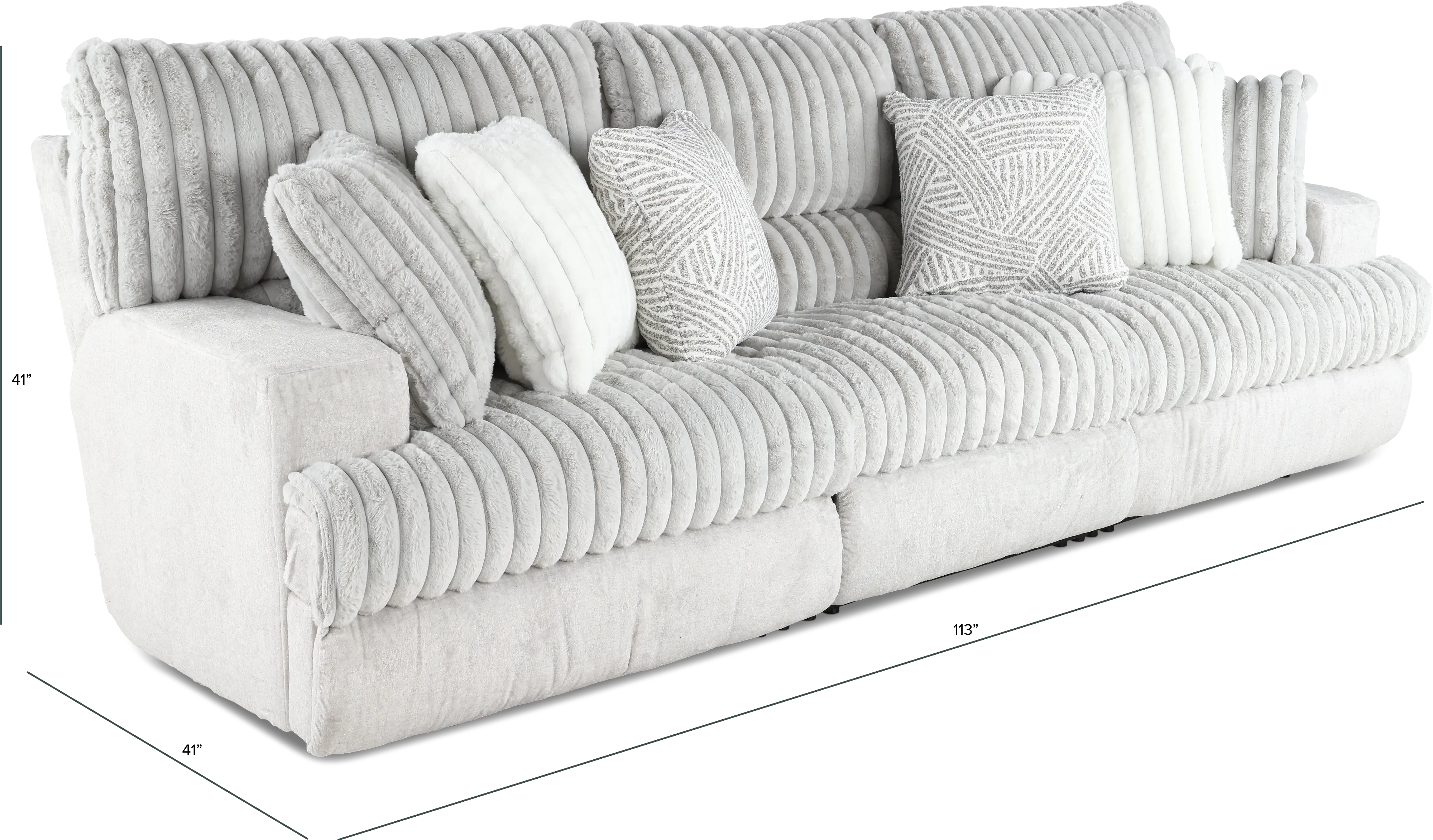 3PC/ABRAXAS/MNSTRUCK Abraxas Gray Power Reclining Sofa-3