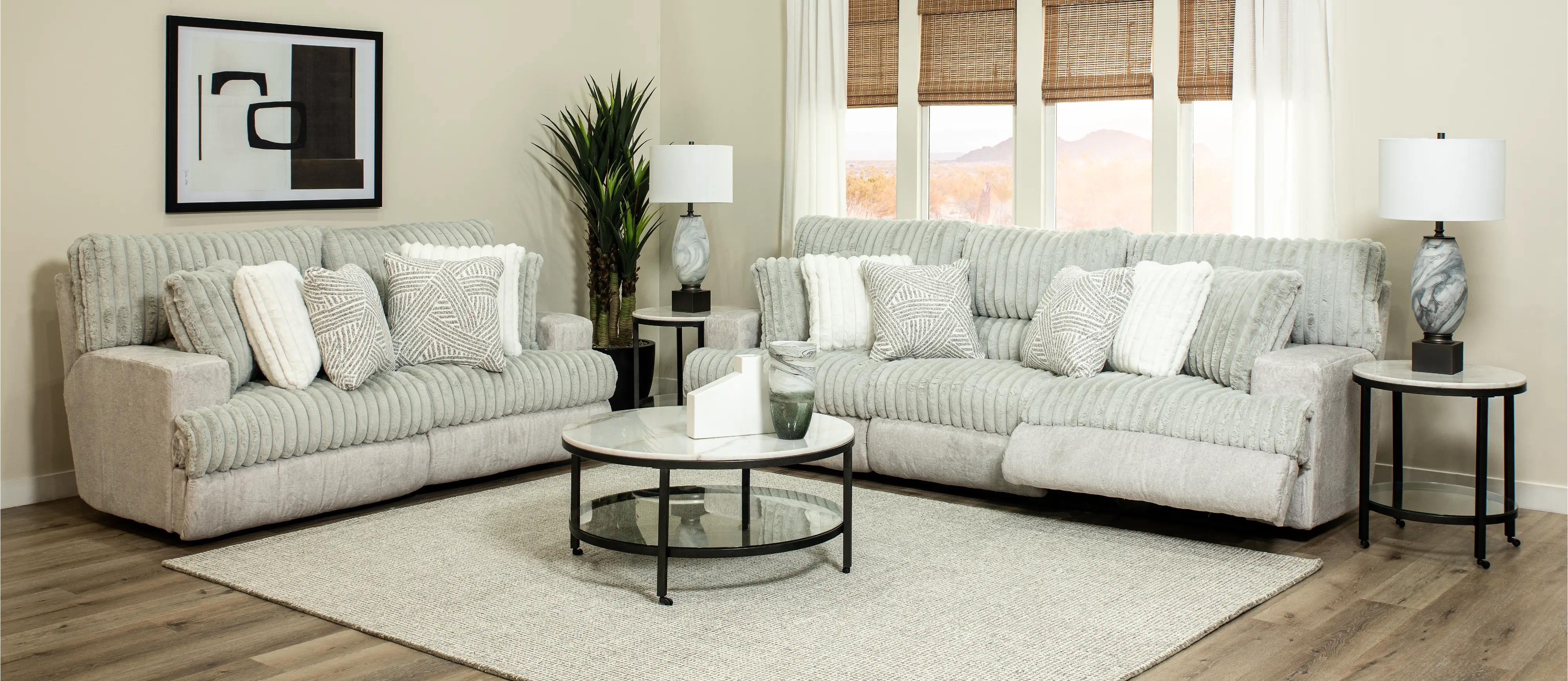 2PC/ABRAXAS/MNSTRUCK Abraxas Gray Power Reclining Loveseat-2