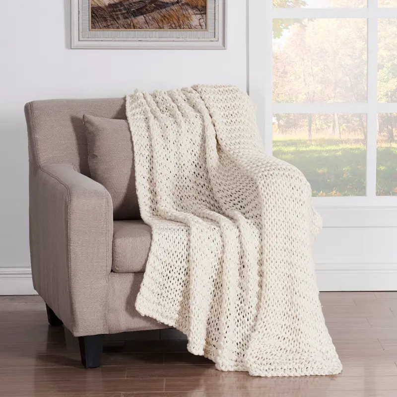 J. Queen Modern Luca Ivory Throw