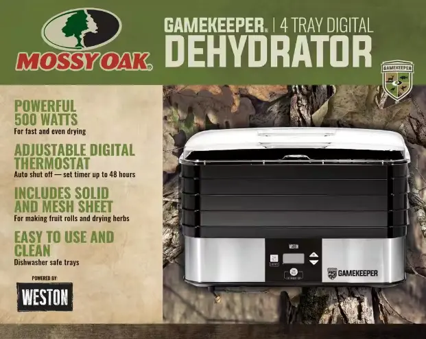 Weston Mossy Oak GameKeeper 4 Tray Digital Dehydrator-2