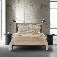 J. Queen Modern Cameron Linen King 3-Piece Duvet Set