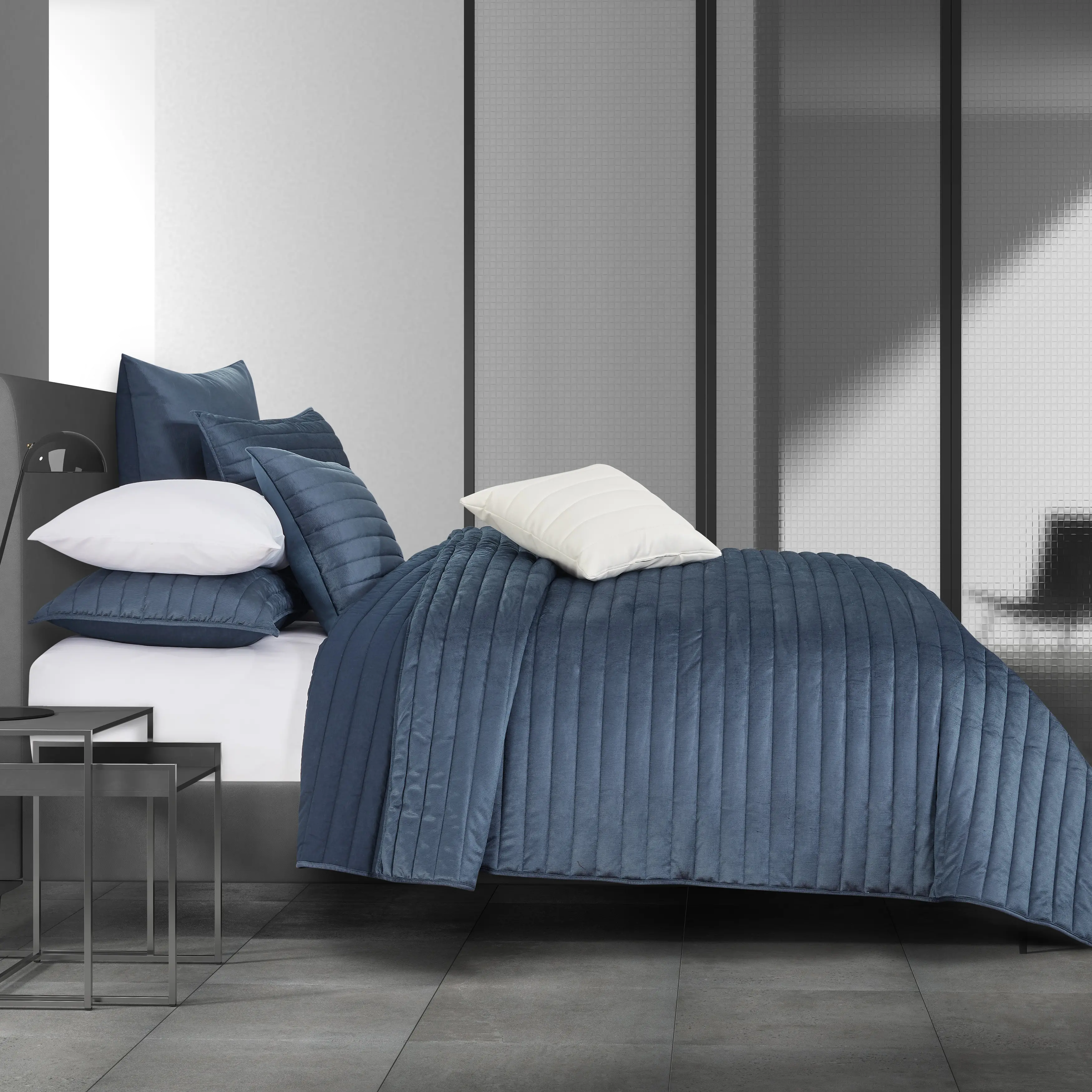 J. Queen Modern Valencia Navy King/California King 3-Peice Quilt-1