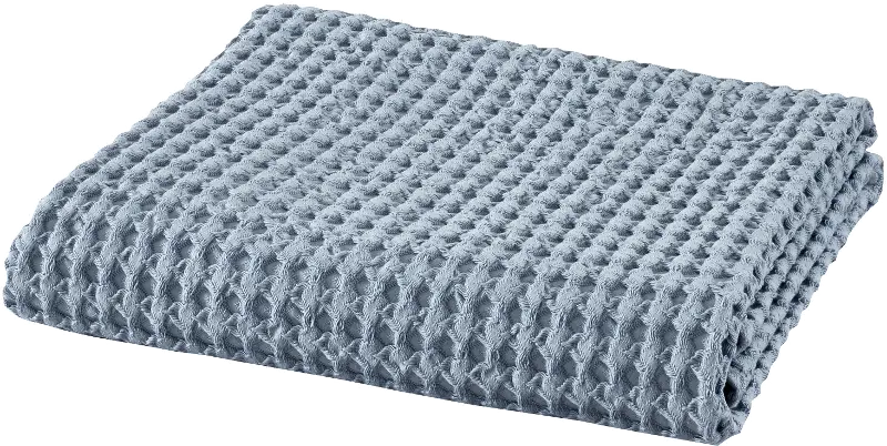 J. Queen Natural Pebble Beach Chambray Blue Throw