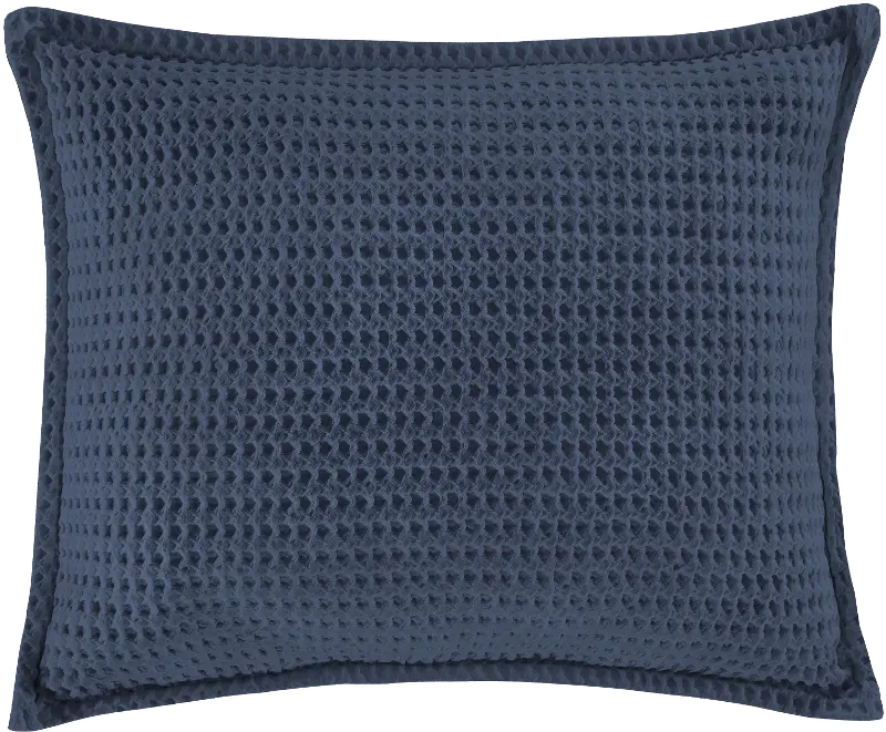 J. Queen Natural Pebble Beach Indigo Blue King Sham