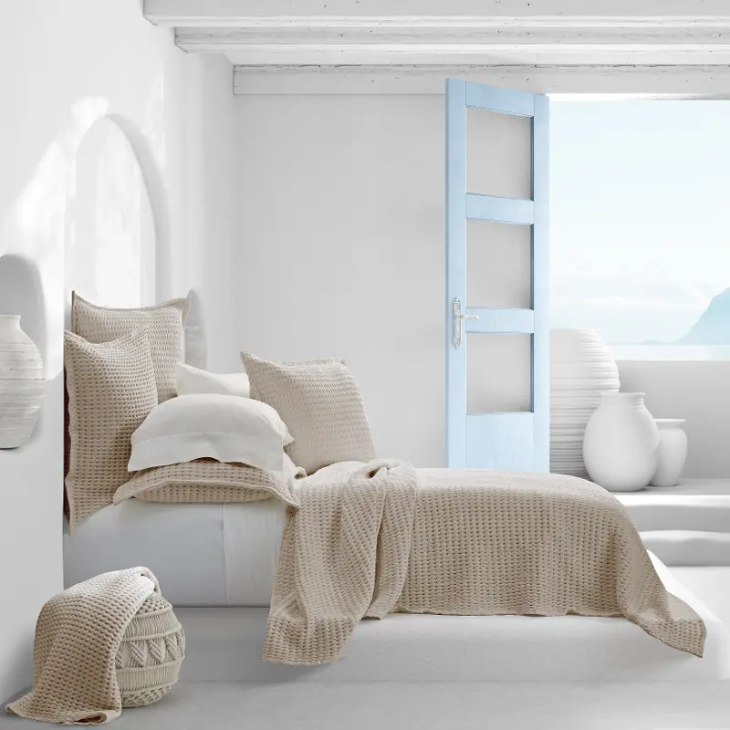 J. Queen Natural Pebble Beach Sand King-Cal. King Coverlet