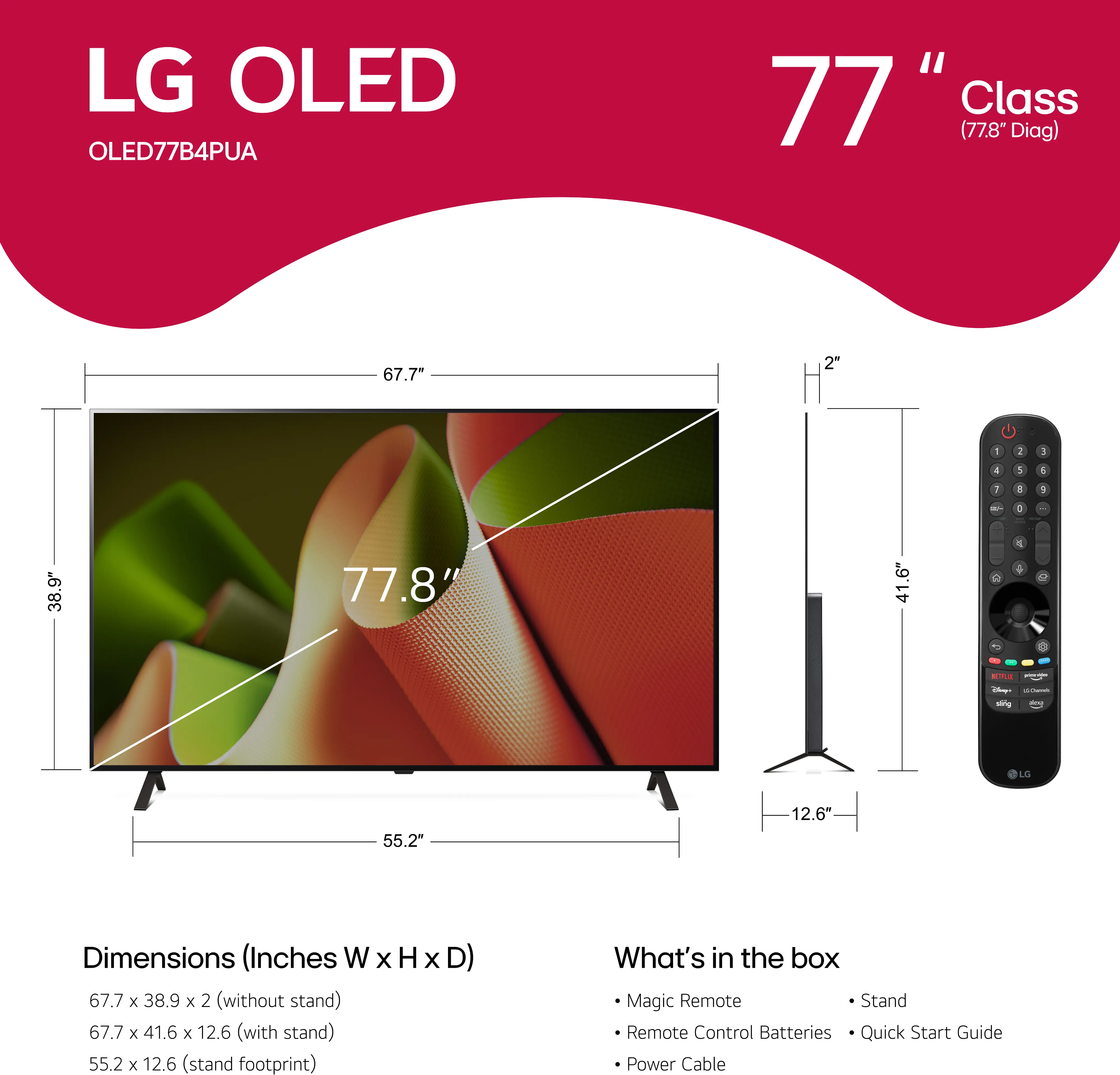 OLED77B4PUA.AUS LG 77  Class B4 Series OLED 4K UHD Smart webOS TV-3
