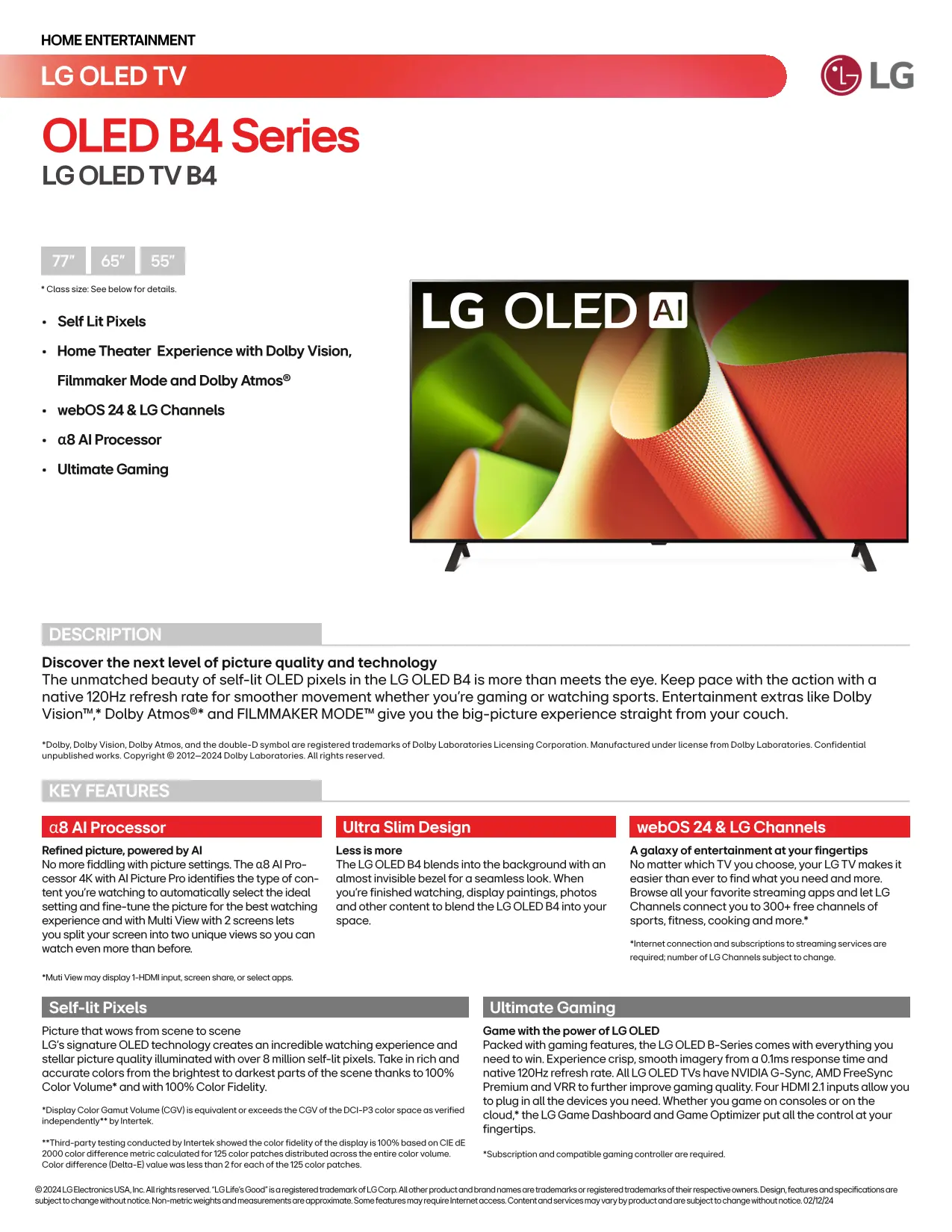 OLED77B4PUA.AUS LG 77  Class B4 Series OLED 4K UHD Smart webOS TV-13