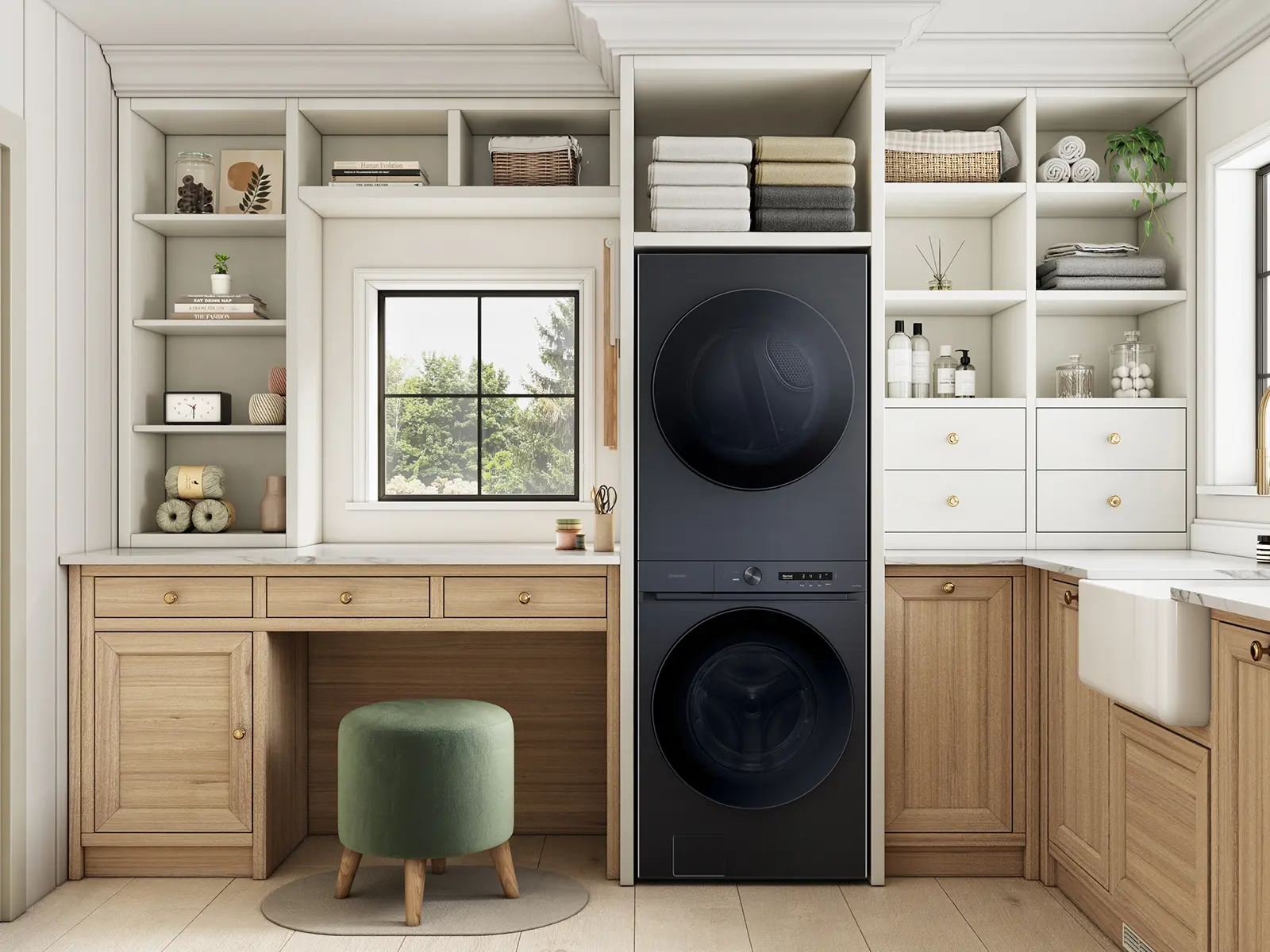 Samsung Gas Washer and Dryer AI Laundry Hub™ - Brushed Black-2