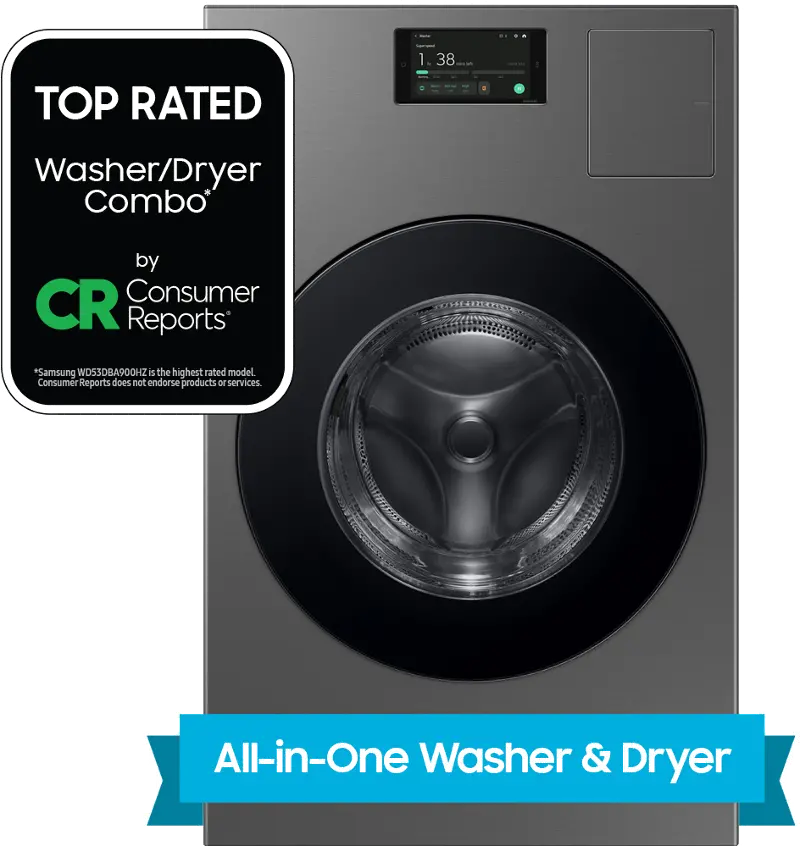 Samsung Bespoke 5.3 Cu Ft All-in-One Ultra Capacity Washer-Dryer AI Laundry Combo™ - Dark Steel