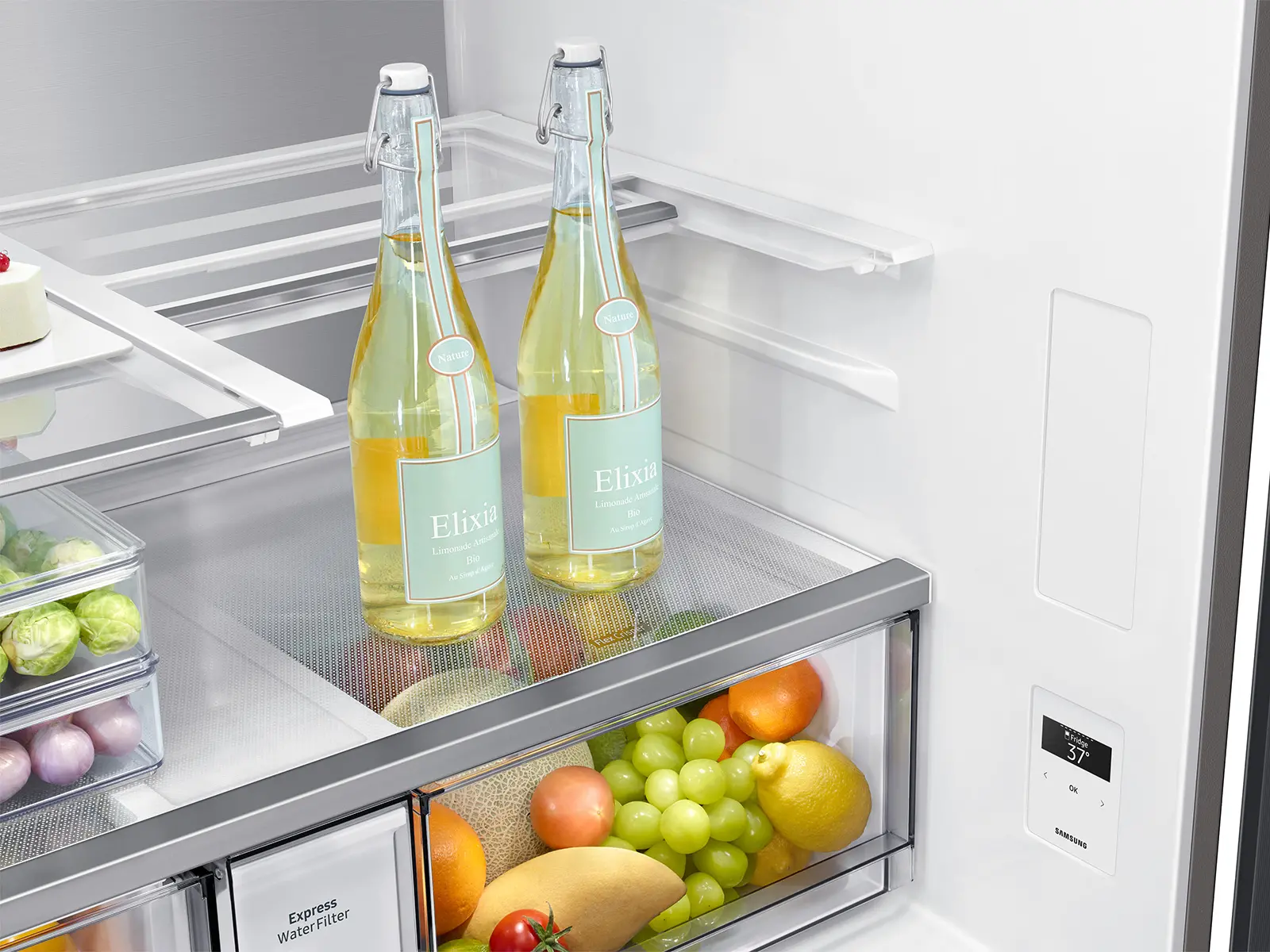 Samsung Bespoke 28.6 Cu Ft 4-Door Flex Refrigerator - White Glass-14