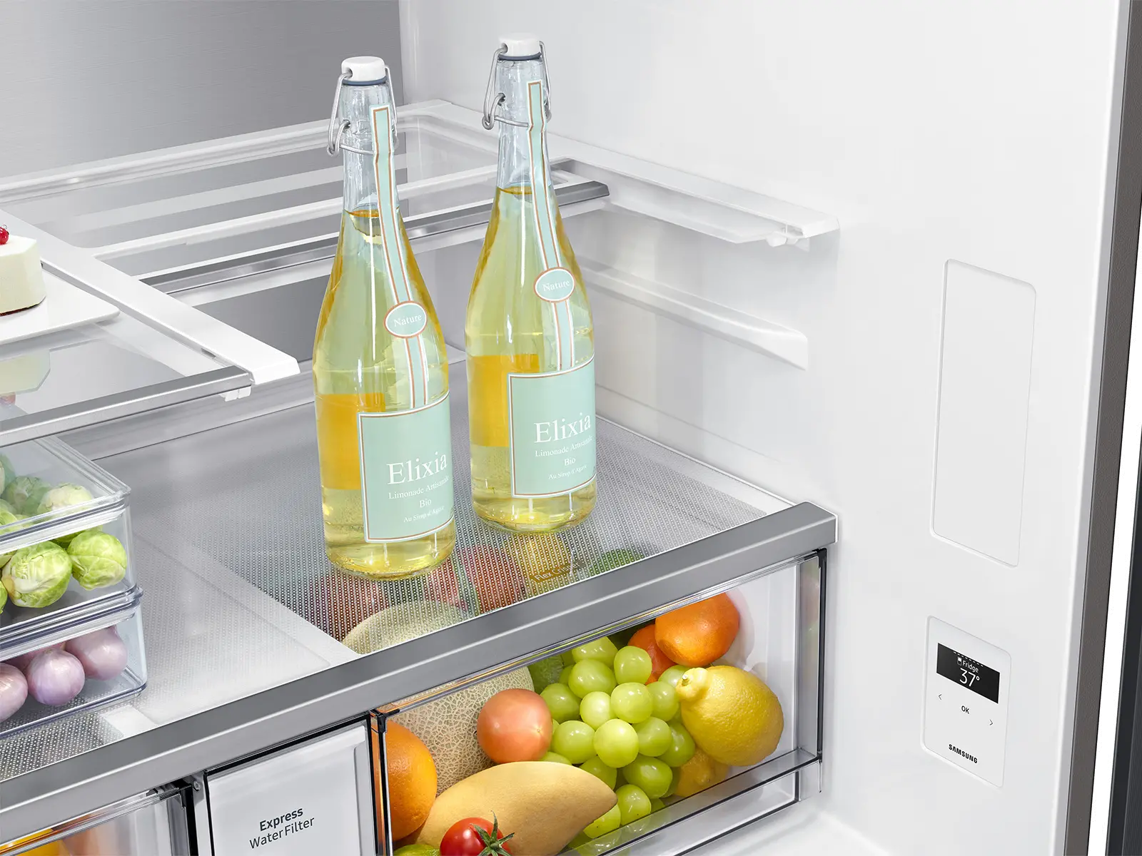 Samsung Bespoke 28.6 Cu Ft 4-Door Flex Refrigerator - White Glass-14