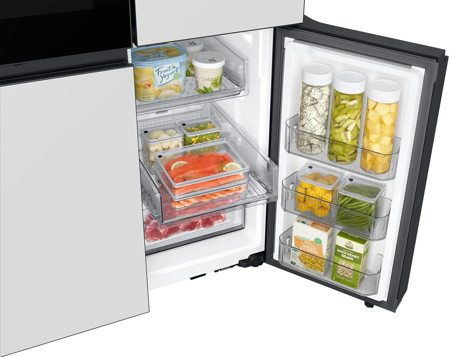 Samsung Bespoke 28.6 Cu Ft 4-Door Flex Refrigerator - White Glass-15