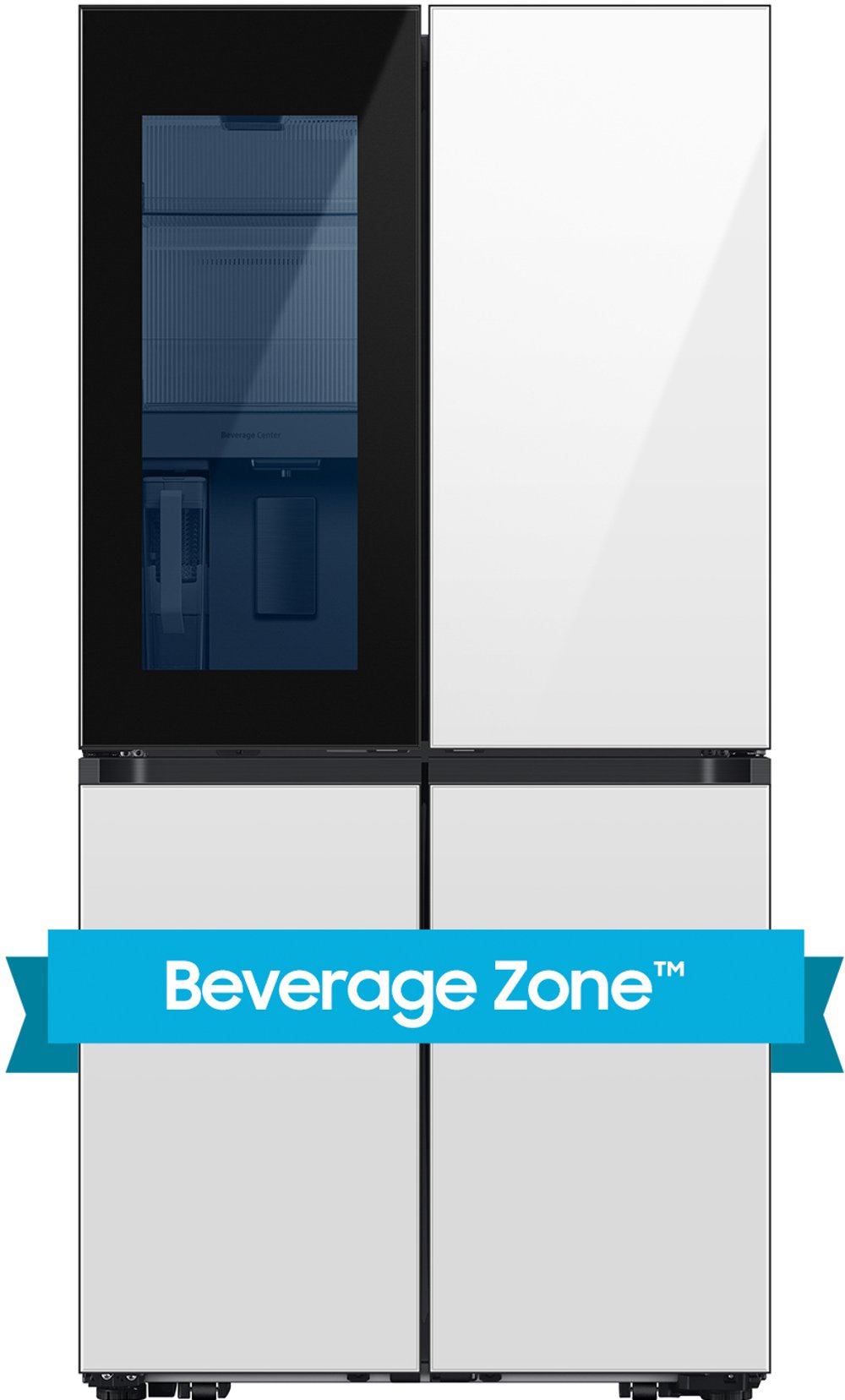 Samsung Bespoke 28.6 Cu Ft 4-Door Flex Refrigerator - White Glass