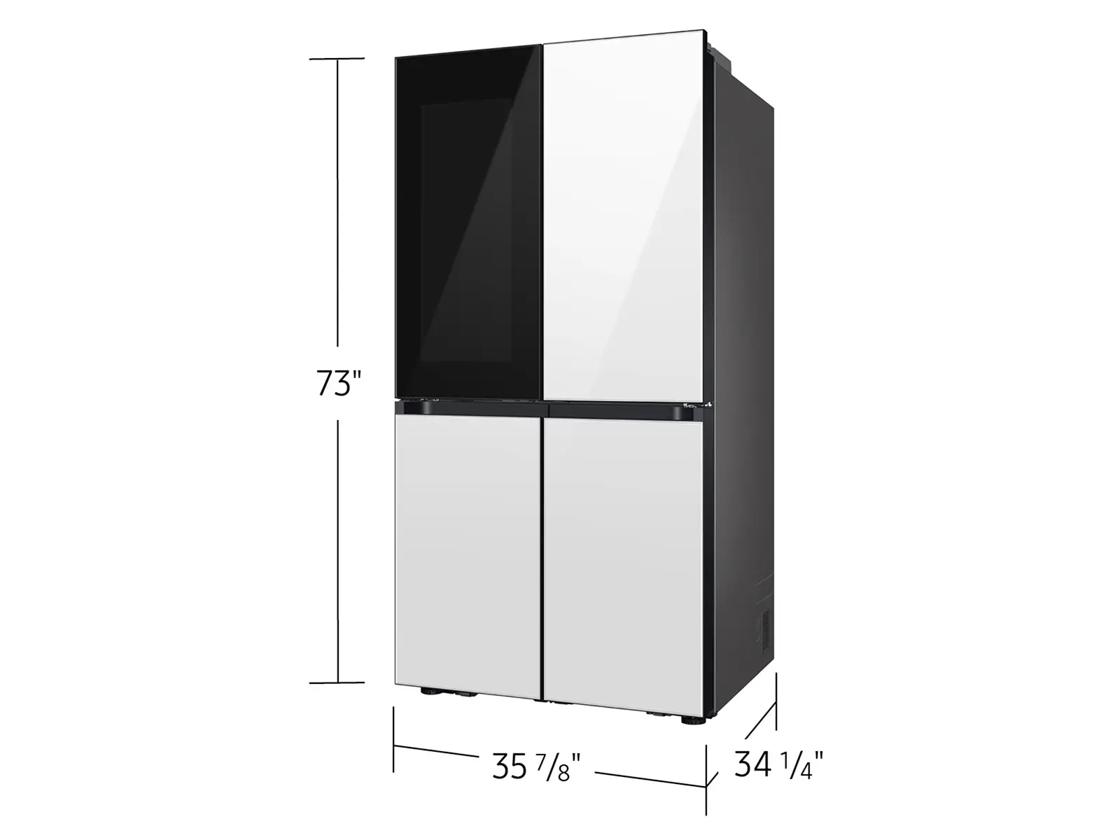 Samsung Bespoke 28.6 Cu Ft 4-Door Flex Refrigerator - White Glass-3