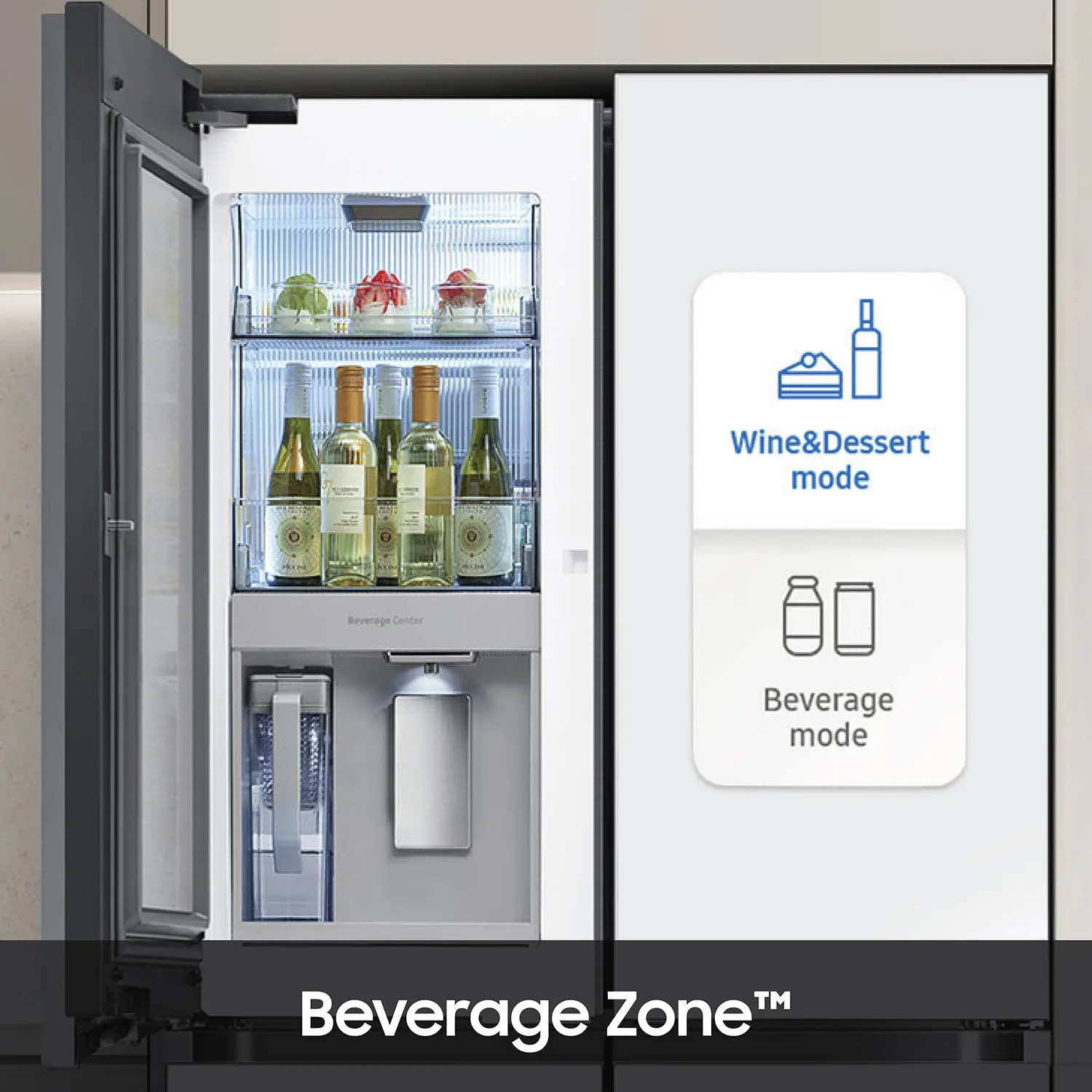 Samsung Bespoke 28.6 Cu Ft 4-Door Flex Refrigerator - White Glass-5