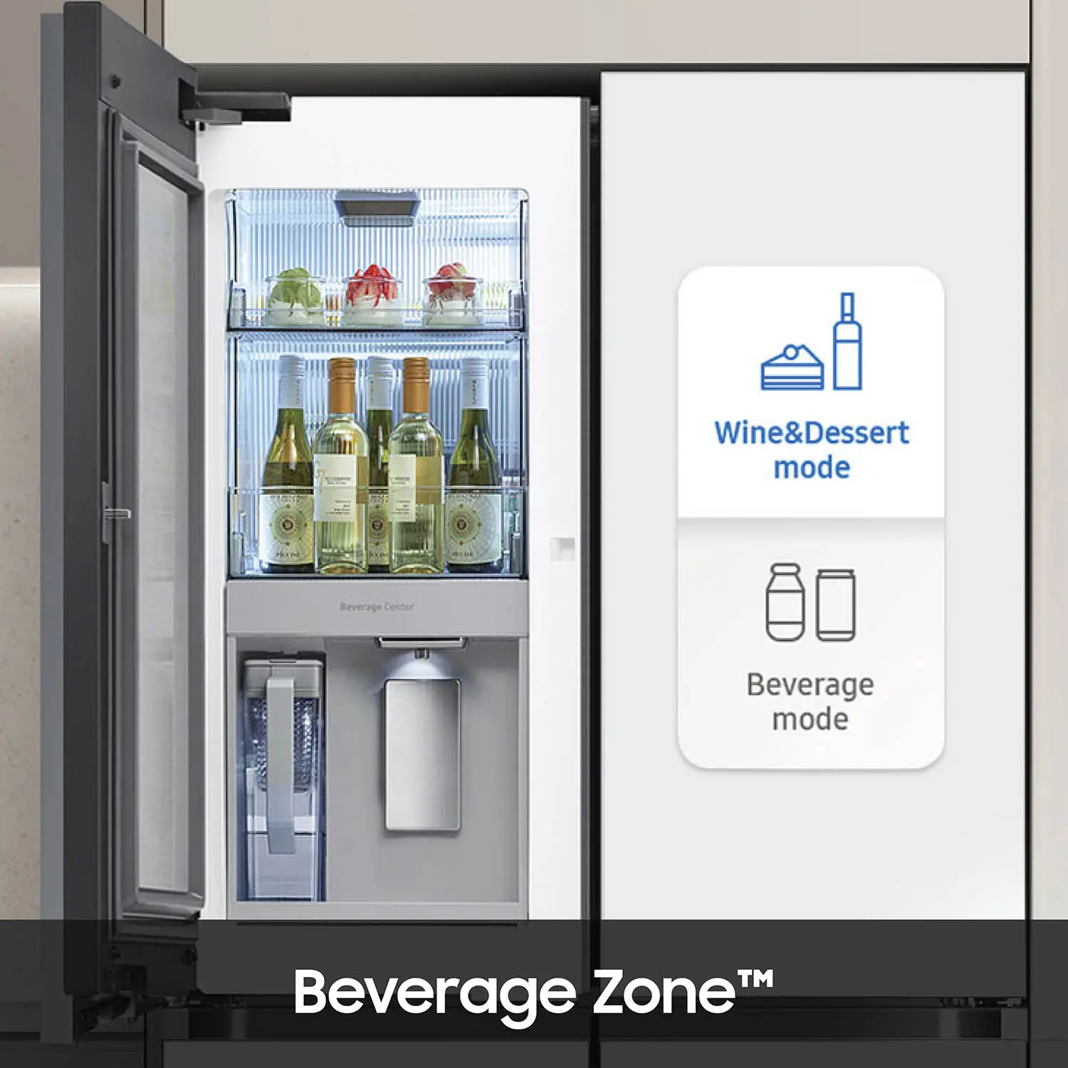 Samsung Bespoke 28.6 Cu Ft 4-Door Flex Refrigerator - White Glass-8