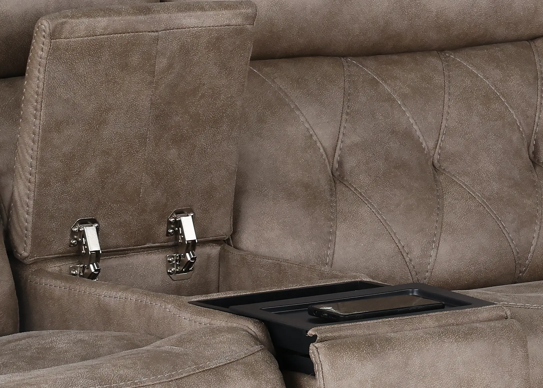 Anniston Fog Beige 6 Piece Power Reclining Sectional with Audio System-6