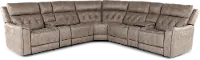 Anniston Fog Beige 7 Piece Power Reclining Sectional with Audio System