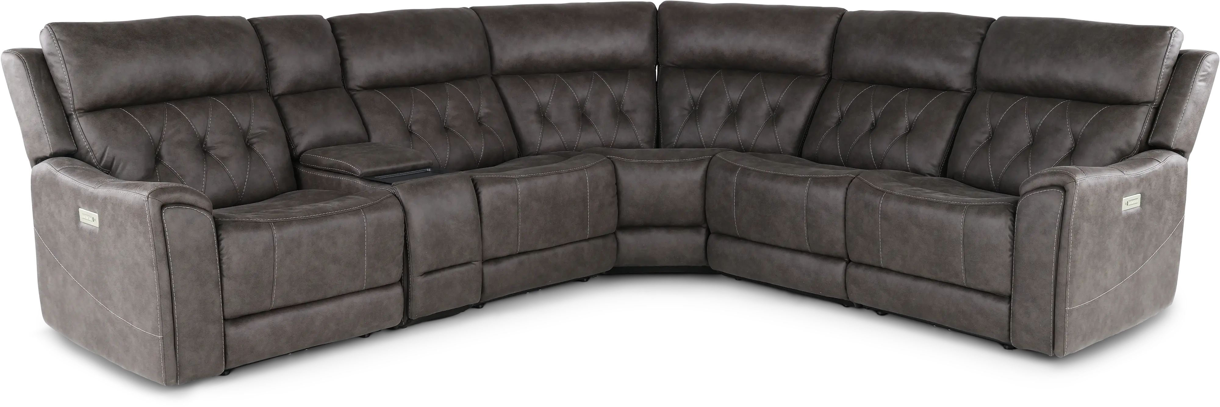 Anniston Steel Gray 6 Piece Power Reclining Sectional-1