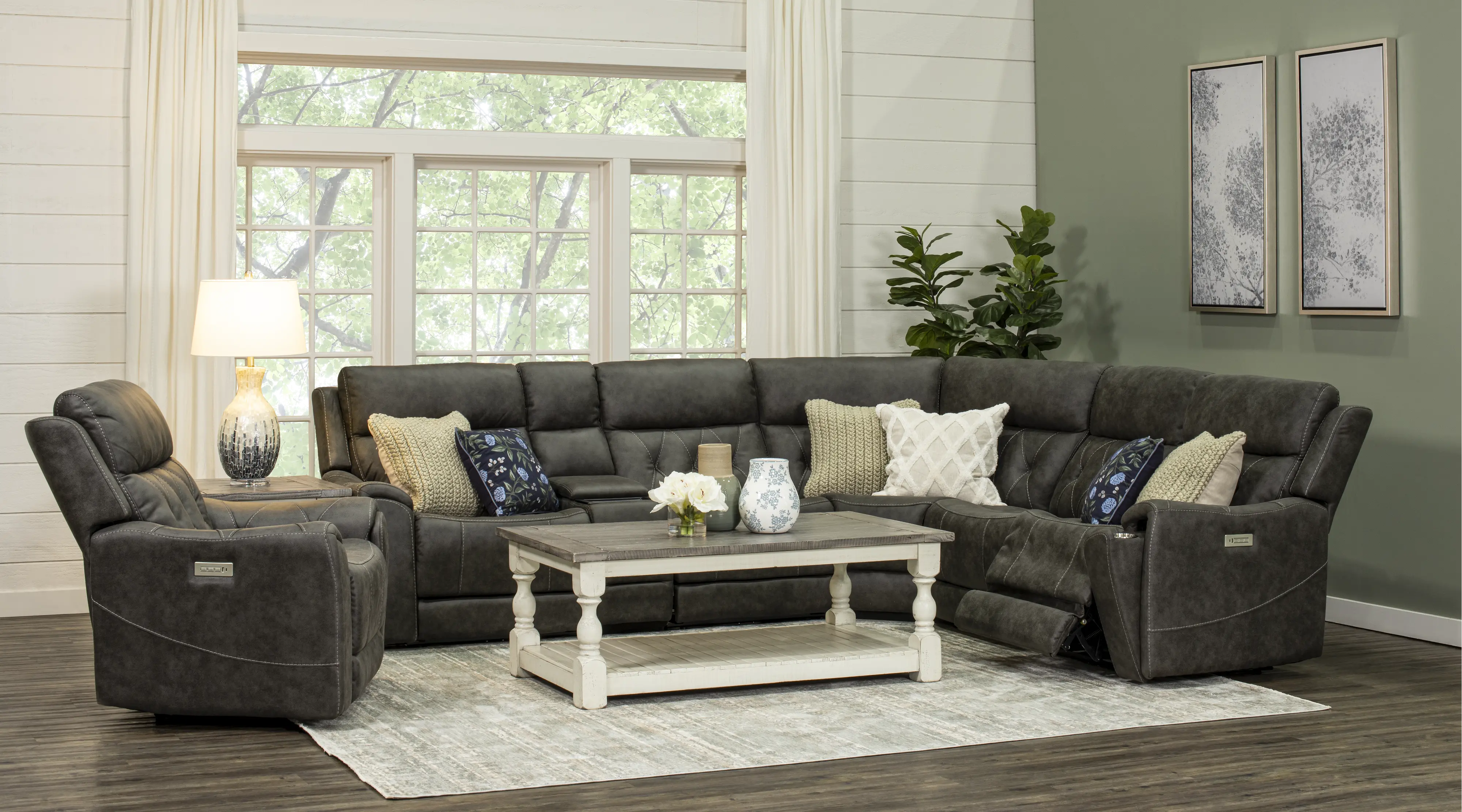 Anniston Steel Gray 6 Piece Power Reclining Sectional-2