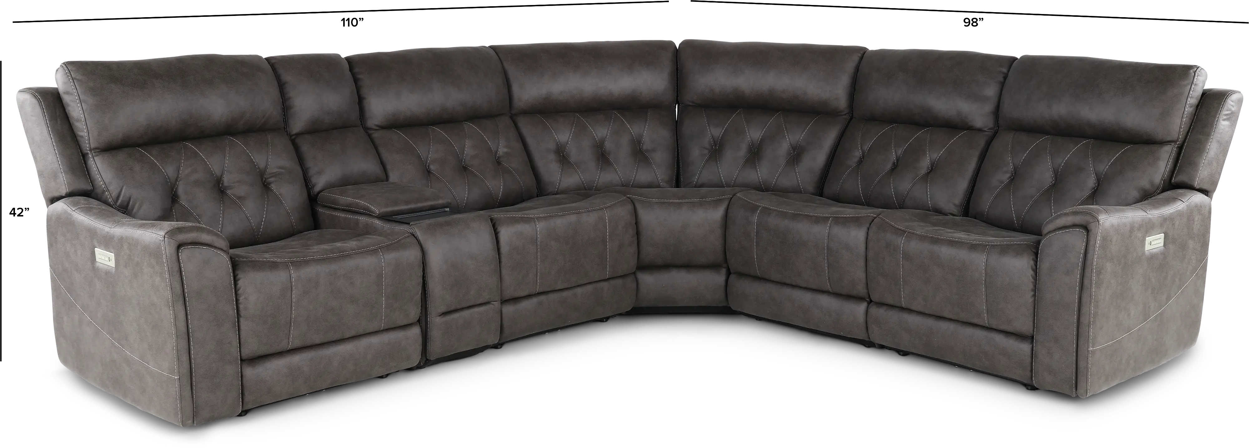 Anniston Steel Gray 6 Piece Power Reclining Sectional-3