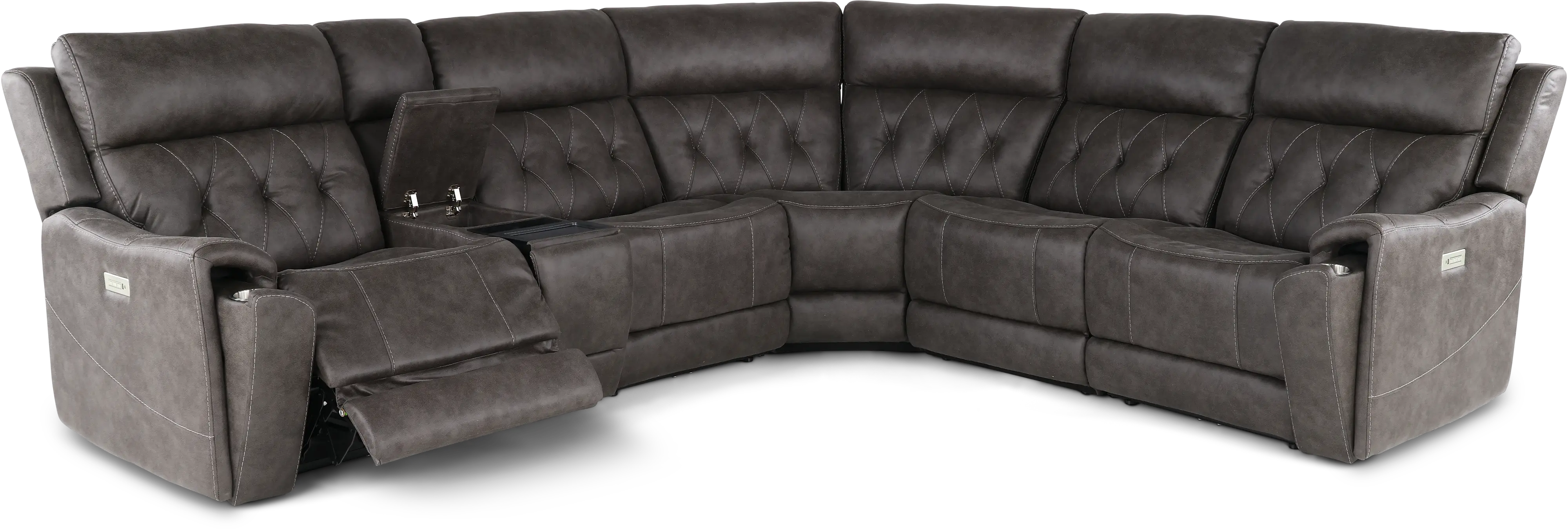 Anniston Steel Gray 6 Piece Power Reclining Sectional-4