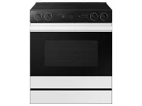 NSE6DB870012 Samsung Bespoke 6.3 Cu Ft Electric Range with Smart Oven Camera - White Glass
