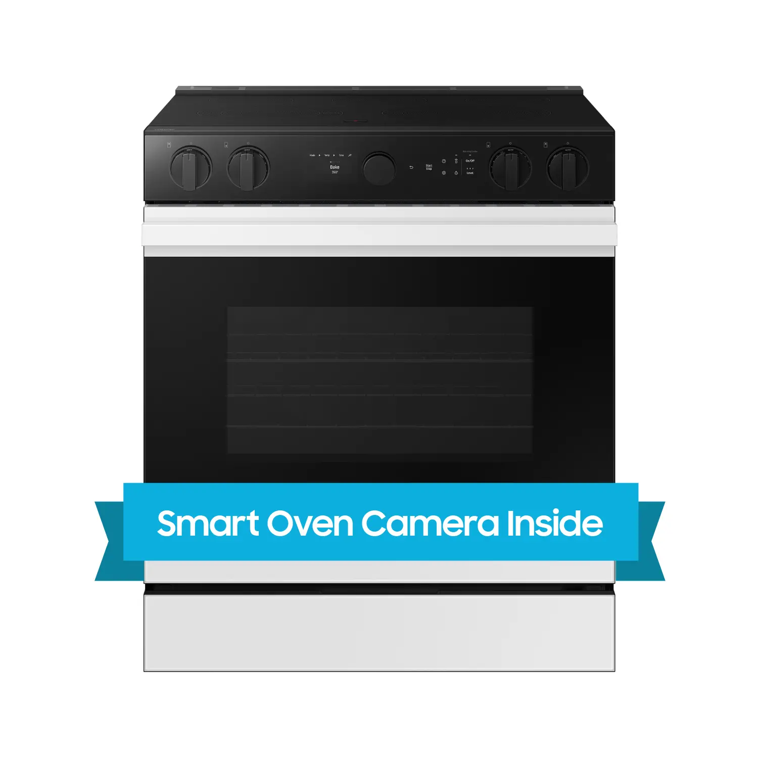 NSE6DB870012 Samsung Bespoke 6.3 Cu Ft Electric Range with Smart Oven Camera - White Glass-2