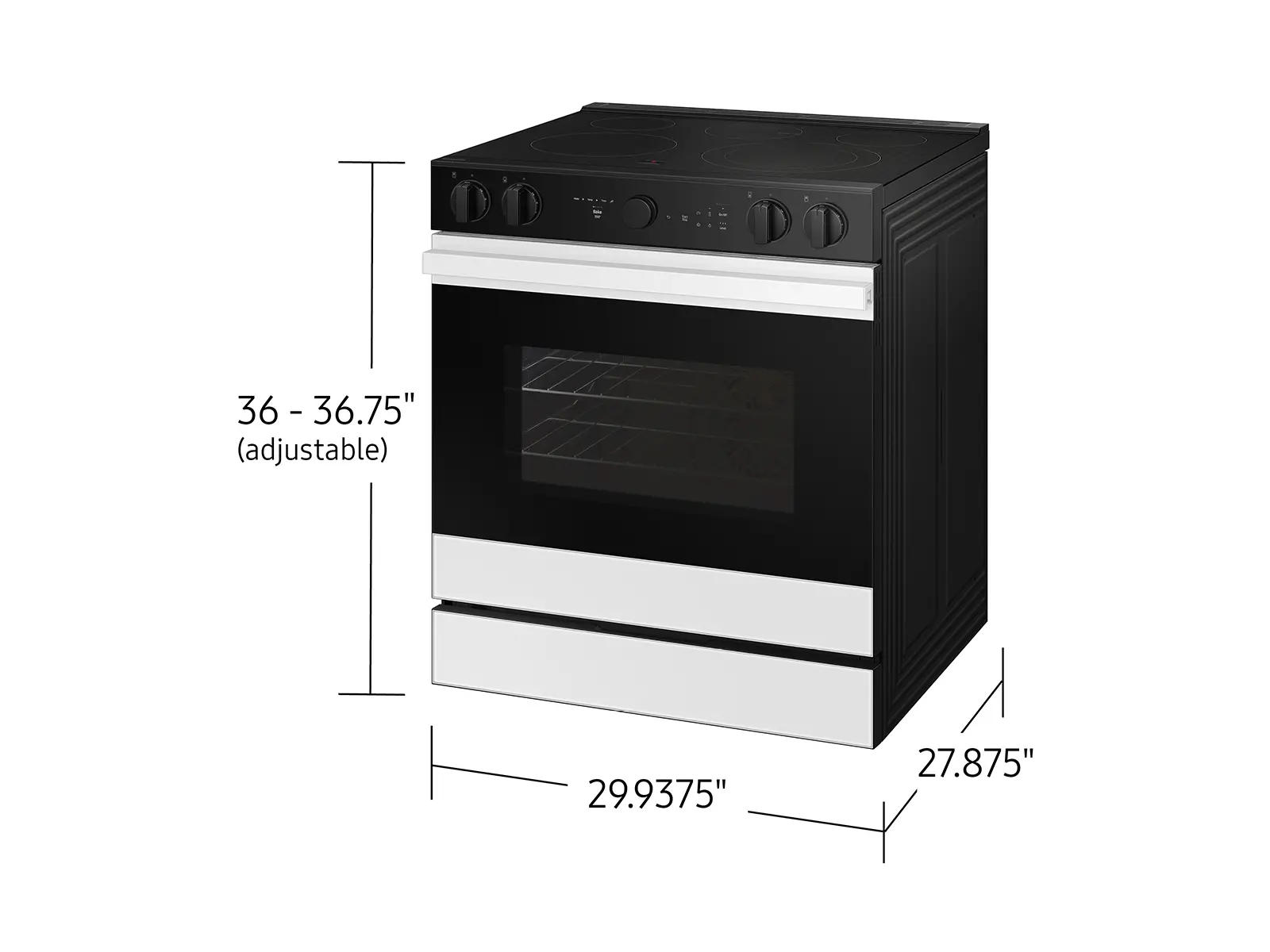 NSE6DB870012 Samsung Bespoke 6.3 Cu Ft Electric Range with Smart Oven Camera - White Glass-3