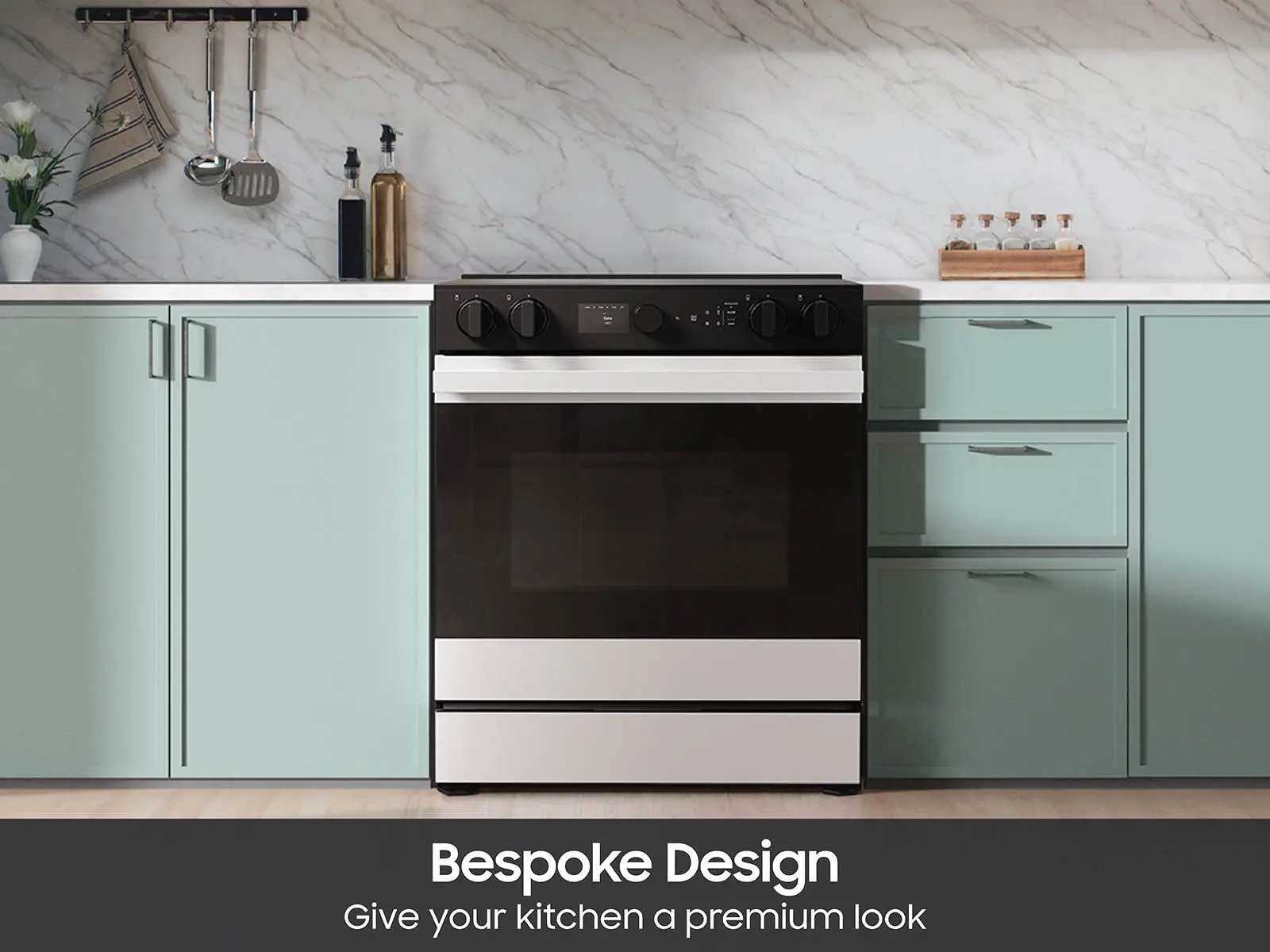 NSE6DB870012 Samsung Bespoke 6.3 Cu Ft Electric Range with Smart Oven Camera - White Glass-5