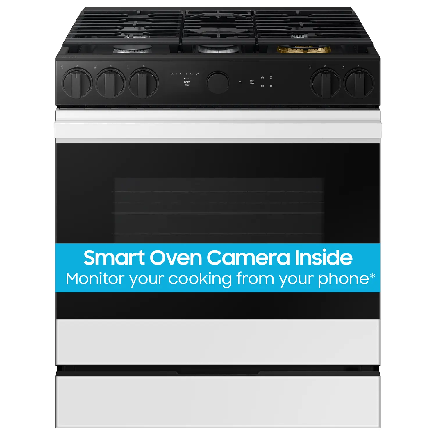 NSG6DB870012 Bespoke Smart 6.0 Cu Ft Gas Range with Smart Oven Camera - White Glass-2