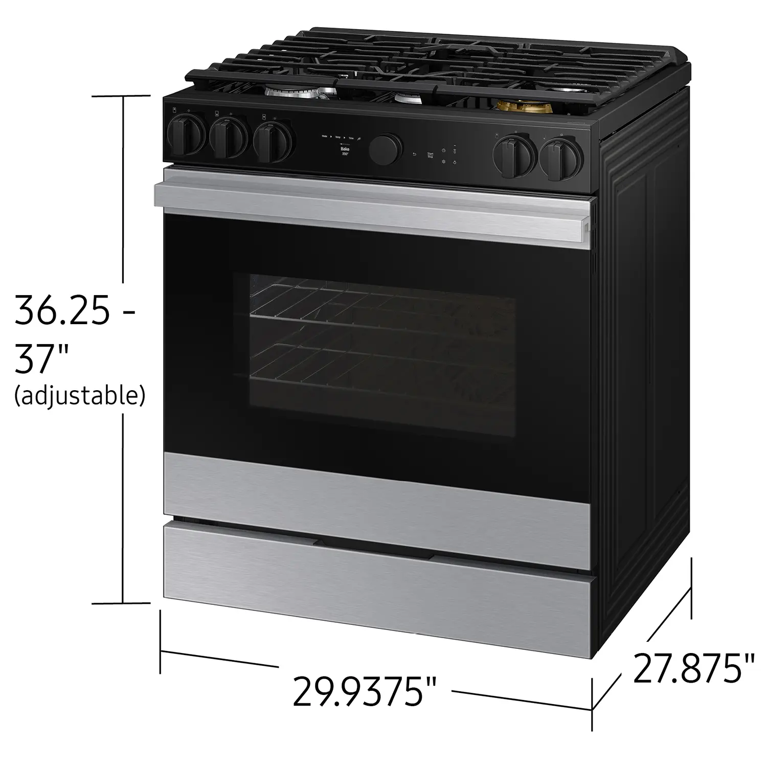 NSG6DG8700SR Bespoke Smart 6.0 Cu Ft Gas Range with Smart Oven Camera - Stainless Steel-4