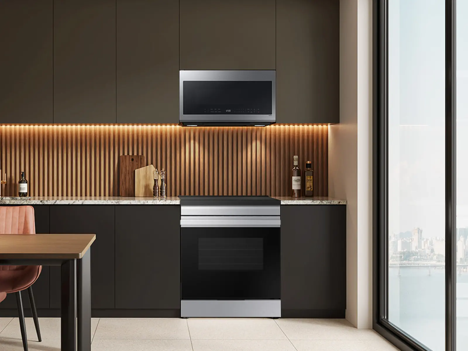 ME21DG6300SR Samsung Bespoke 2.1 cu ft Over-the-Range Microwave with Wi-Fi - Stainless Steel-2