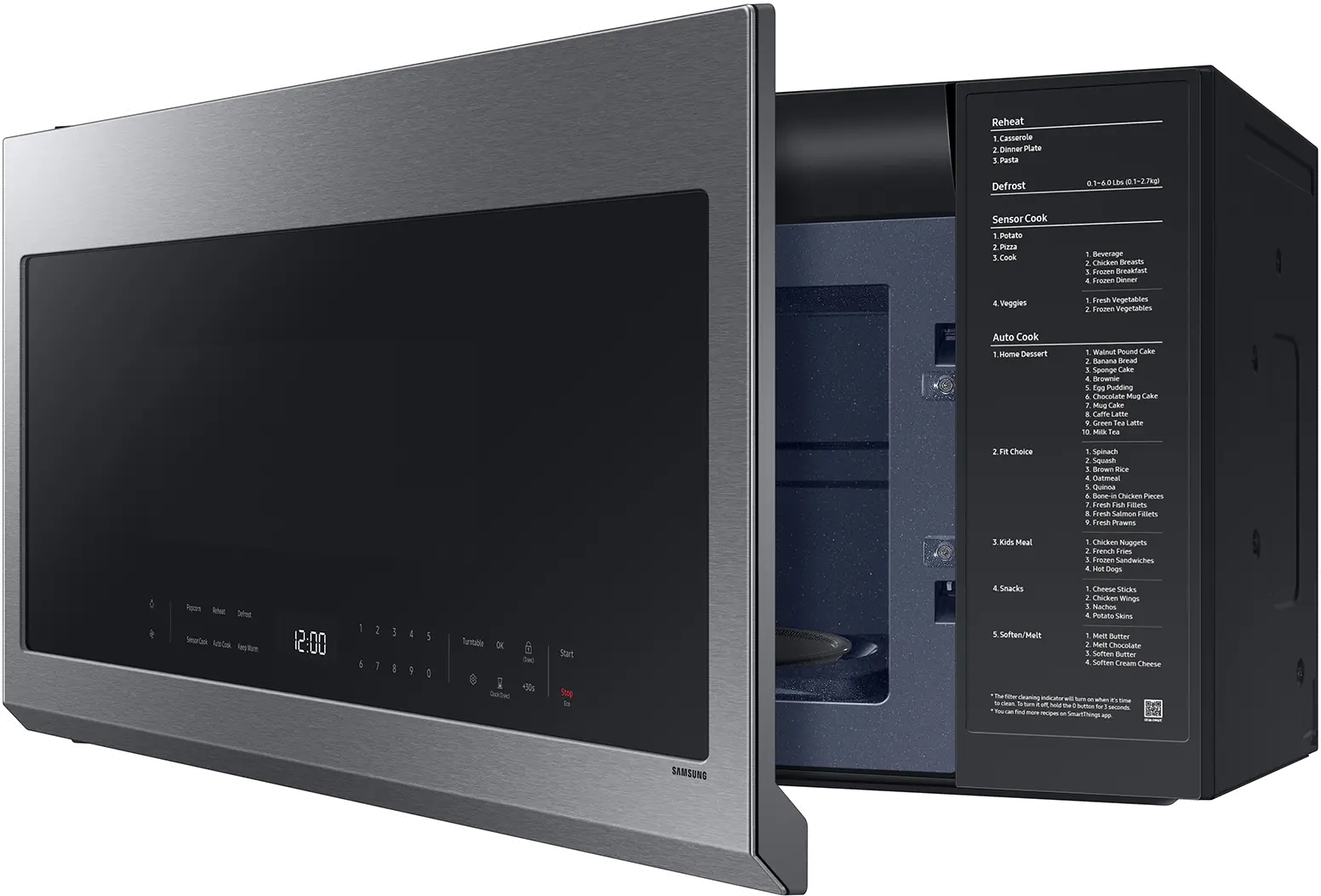 ME21DG6300SR Samsung Bespoke 2.1 cu ft Over-the-Range Microwave with Wi-Fi - Stainless Steel-6