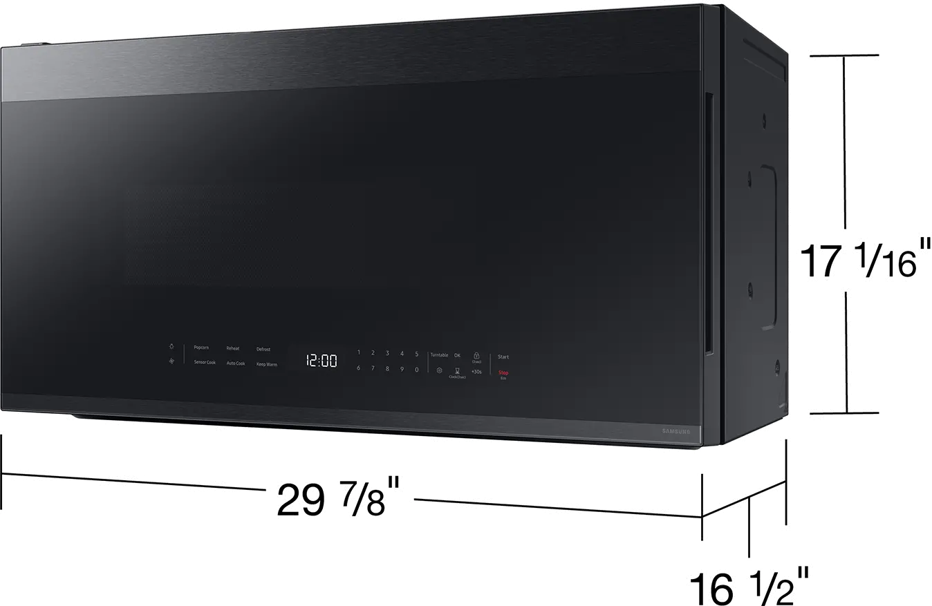 ME21DG6500MT Samsung Bespoke Smart 2.1 cu ft Over-the-Range Microwave - Matte Black Steel-3