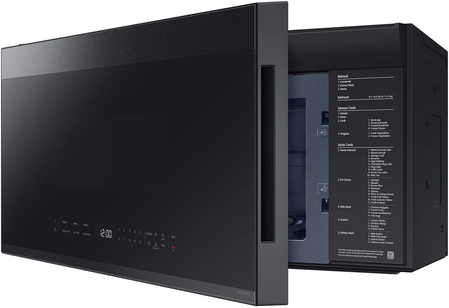 ME21DG6500MT Samsung Bespoke Smart 2.1 cu ft Over-the-Range Microwave - Matte Black Steel-6