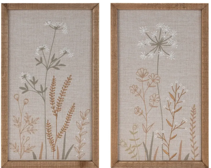 Assorted Framed Floral Wood Canvas-1