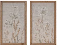 Assorted Framed Floral Wood Canvas